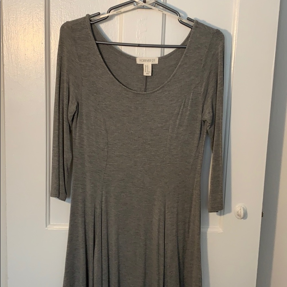 Grey 3 quarter length dress